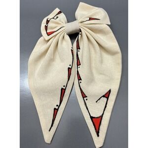 Mata Ortiz Pottery Cream White Hair Ribbon Bow Clip Paquime Art Viviana Martinez